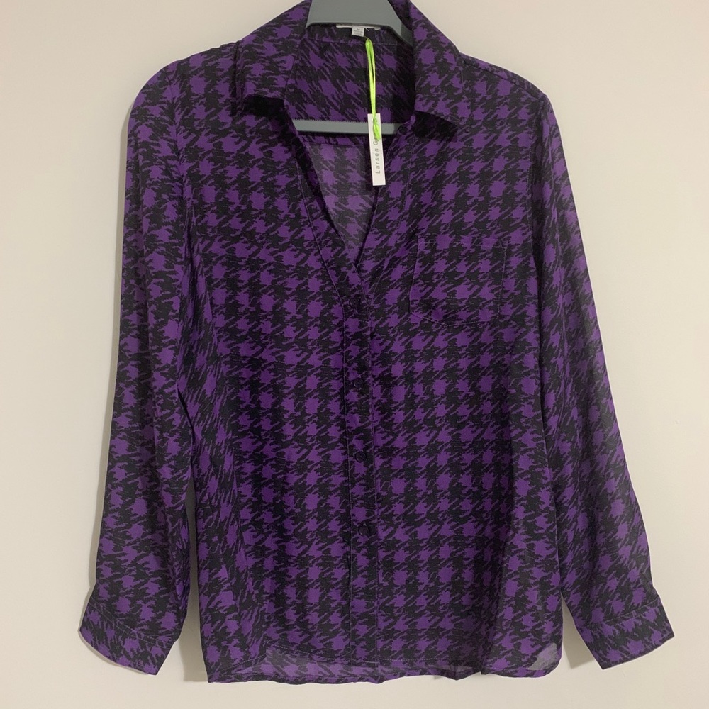 Larsen Gray  Purple and Black blouse